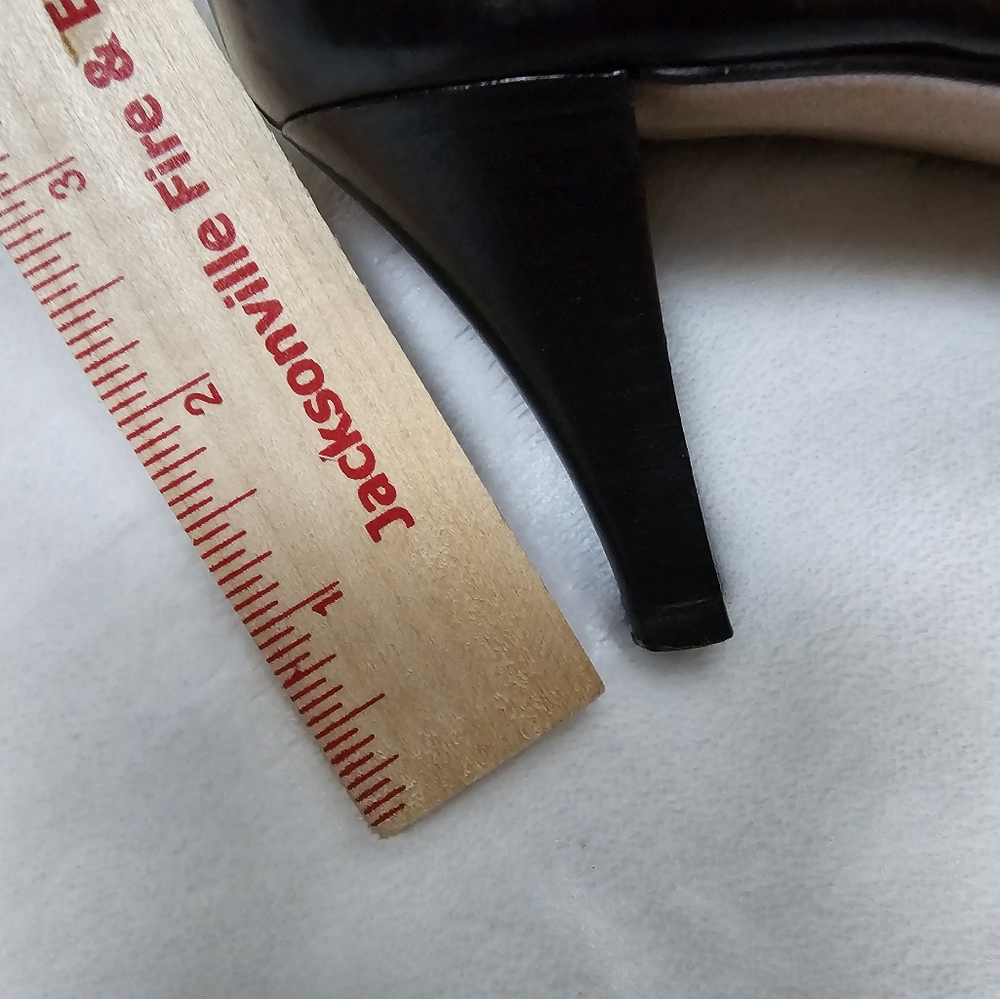 Coach Vintage Style Annabelle Black Leather Buckle Detail Classic Low Heel Pumps - Picture 15 of 15